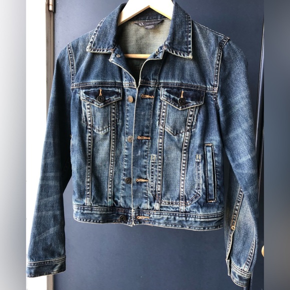 Armani Exchange Blue Denim Jacket Women Size XXS - Picture 10 of 12